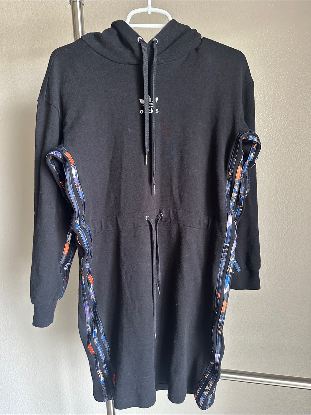 Adidas Sweater Hoodie Casual Drawstring Dress XS